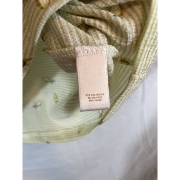 LC Lauren Conrad Women's Medium Short Sleeve Striped Lemon Blouse - Picture 3 of 9